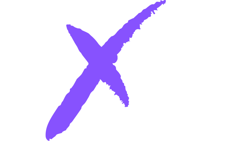 Not Xaclty company logo on white background with purple X