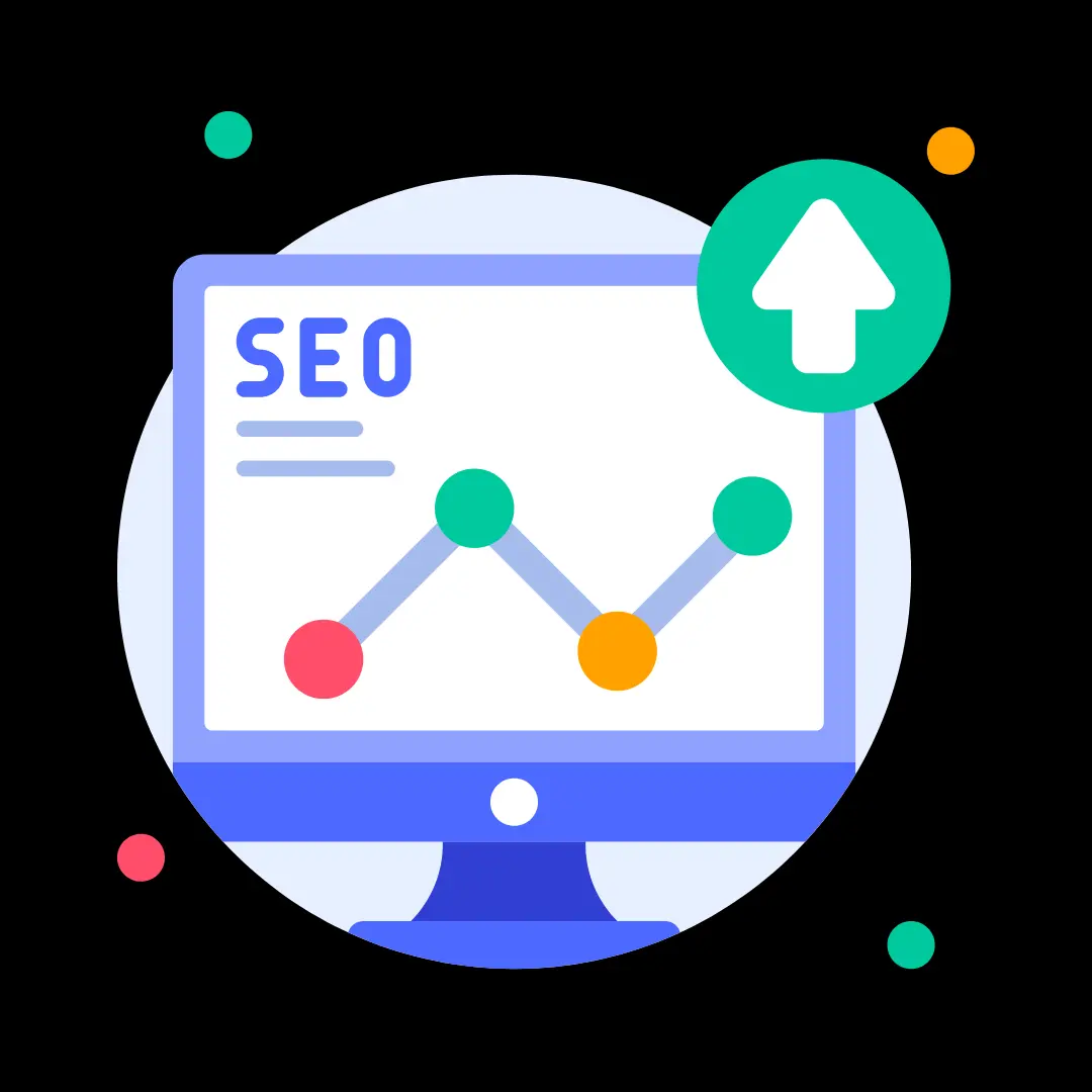 Search Engine Optimization SEO browser and analytics icon