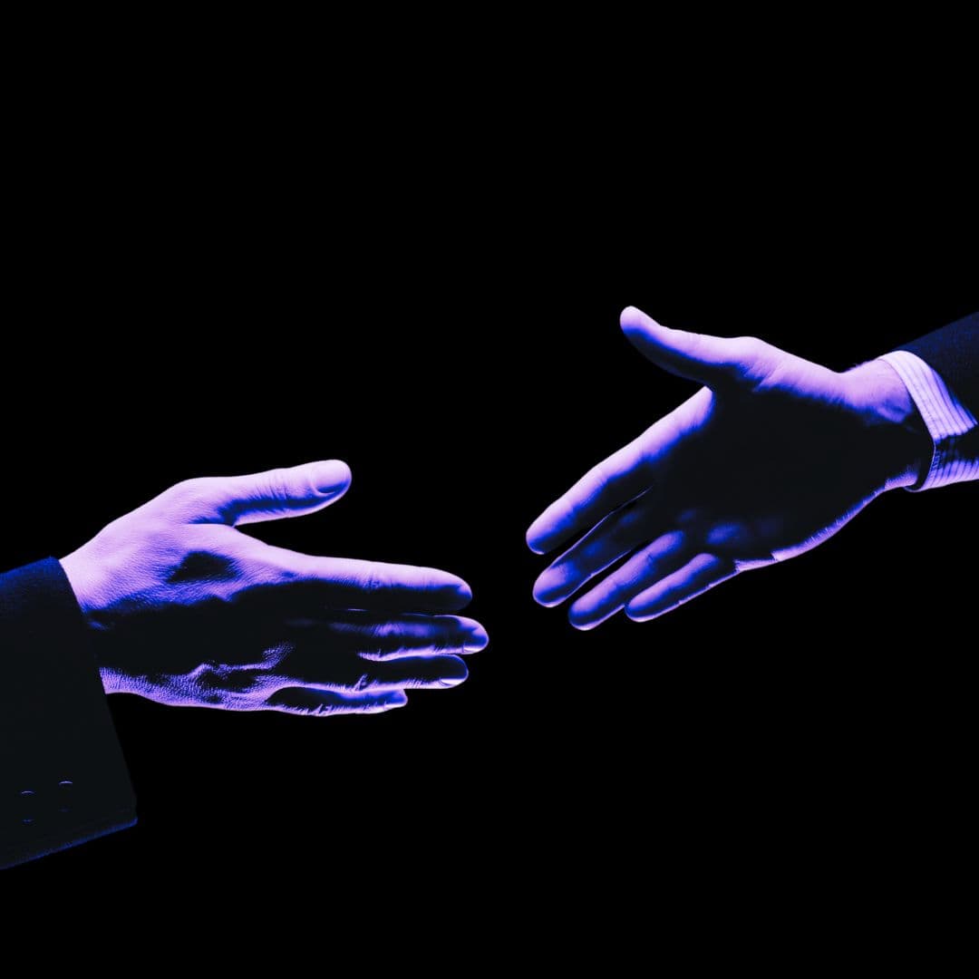 Handshake black blue gradient