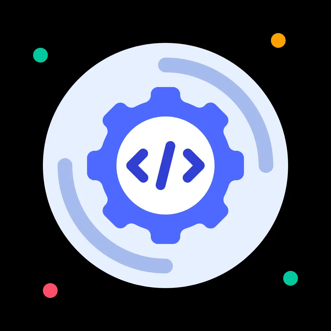 gear icon with code for website development