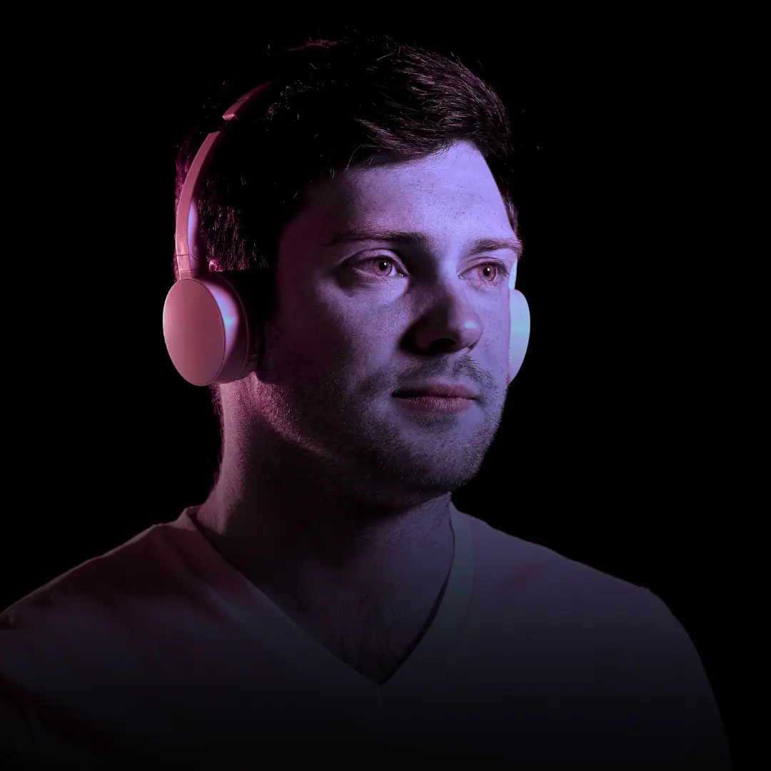 Main with headphones